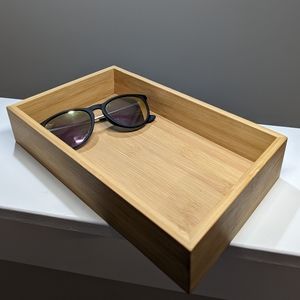 Natural bamboo organizer makeup brush/jewelery organizer